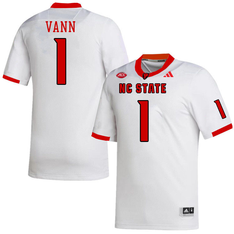 Men #1 Davin Vann NC State Wolfpack College Football Jerseys Stitched-White